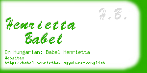 henrietta babel business card